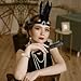 RIOSO 1920s Accessories for Women Flapper Gatsby Roaring 20s Accessories Costume Black