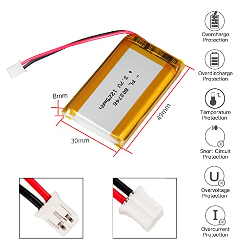 Ydl 3.7V 1225Mah 802748 Lipo Battery Rechargeable Lithium Polymer Ion Battery Pack With Ph2.0Mm Jst Connector #TOP3