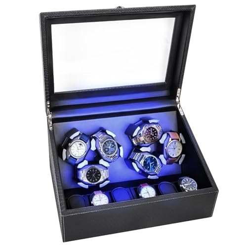 Watch Winder for Automatic Watches Hightall Luxury Automatic Watch Case Box with Whisper-Quiet Motor Anti-Scratch Memory Foam Black 35 * 24 * 21Cm