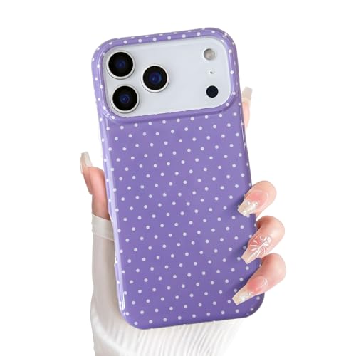 Coque iPhone Air MagSafe motif pois violet, idée cadeau esthétique pour fille
