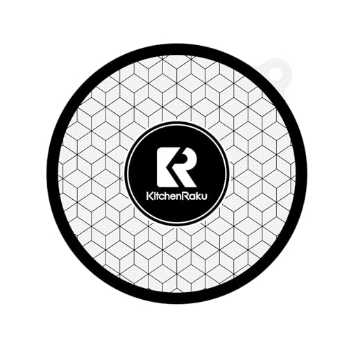KR KITCHENRAKU ihマット ihクッキングヒーターマット ストーブ傷防止保護 焼け焦げ防止 電磁調理器用 滑り止めマット 断熱パッド 水洗い可 汚れ防止 (ホワイト, 20cm-1枚入)