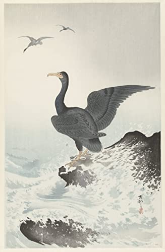 Toile bateaux de pêche Ohara Koson pour décoration murale salon asiatique