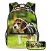 Little Beagle Dog Running Garden Happy School Zaino Set di borse per libri Ragazze Ragazzi Casual Zaino con astuccio per matite per scuola elementare, Multicolore, p: 7.5x3x1.5in b: 11.5x8x16 in, No