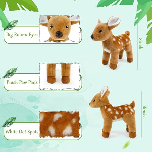 JUSTQUNSEEN Stuffed Animals Toy Farm Animals 8 INCH,Plushies Stuffed Animals for Girls Plush Toys Little Stuffed Animal, Cute Stuffed Animal Plush Toy for Boy Girls (Standing Sika Deer) by JUSTQUNSEEN - Used condition - Image 2