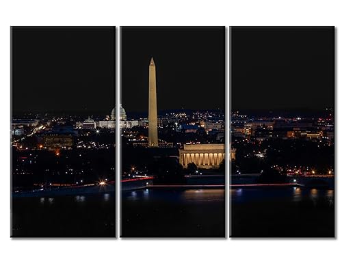 Toile Washington noir et blanc grand format 152x101 cm encadrée