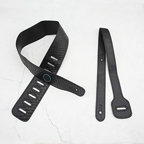 Sangle de guitare réglable en cuir synthétique pour guitare basse acoustique, électrique, mandoline, 6,5 x 160 cm Noir - Les Beatles, Paul McCartney, John Lennon, RIngo Starr, George Harrison Sangle de guitare réglable en cuir synthétique pour guitare basse acoustique, électrique, mandoline, 6,5 x 160 cm Noir – Image 8