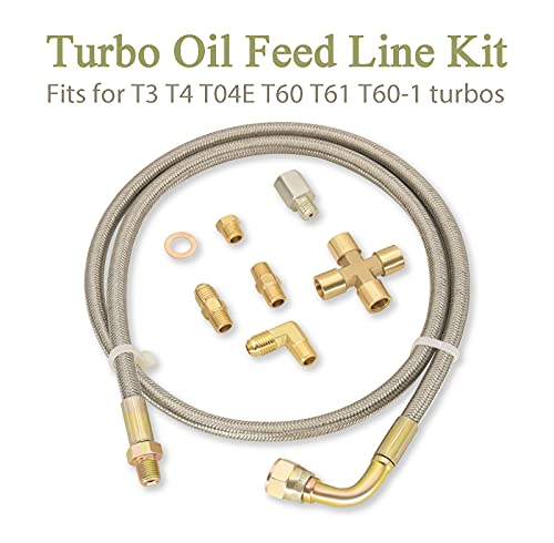 Kie 18 Npt 4An Turbo Oil Feed Line Oil Return Line Oil Drain Line Kit T3 T4 T3T4 T04E T70 T66 T67 Gt35 Gt45 #TOP1