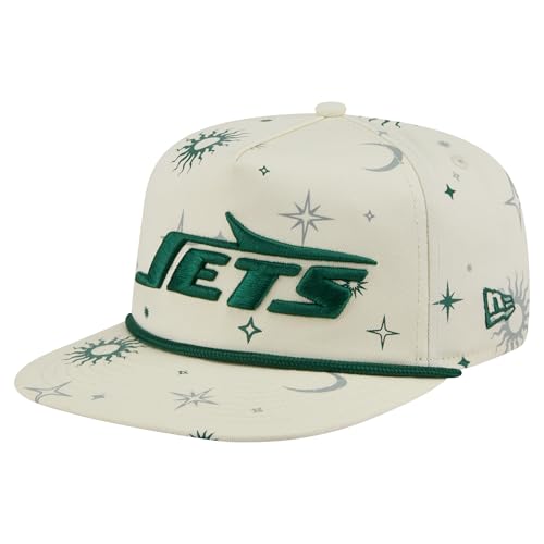 New Era Men's Cream New York Jets Celestial Golfer Snapback Hat