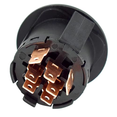 GOMADEIT 4 Position Riding Lawn Mowers Ignition Switch fits for Craftsman, Cub Cadet, AYP, Ariens, Sears, Poulan Pro, Husqvarna Ignition Switch 532193350 193350, w/Key, 7 Pin - Thumbnail 4
