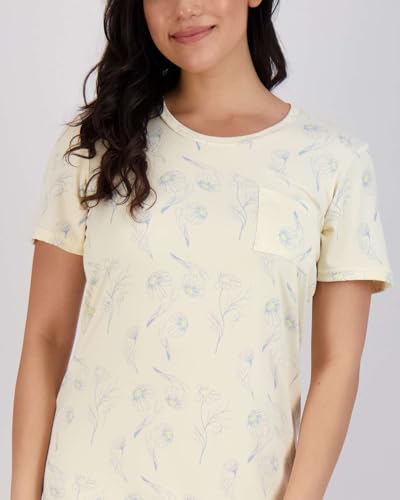 Image of Real Essentials 3 Pack: Women's Short Sleeve Nightgown Dress - Nightshirt Pajama Sleep Shirt Sleepwear (Available In Plus)