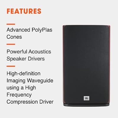 JBL Studio 620, Red Wood - High-Performance Bookshelf Loudspeaker - with 5.25 PolyPlas Cone Woofer, 2414H-1 Compression Driver & Magnetic Grille