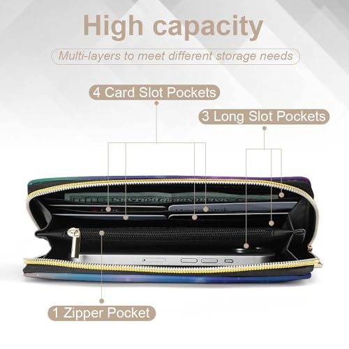 Women's Travel Zipper Purse Fashion Design, Huge Storage Capacity Purse, Cute Decor Wallet, Long PU Wallet LGBT Gay Homosexual Lesbian Rainbow Lips4