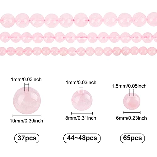 OLYCRAFT 147Pcs Perle di quarzo rosa naturale