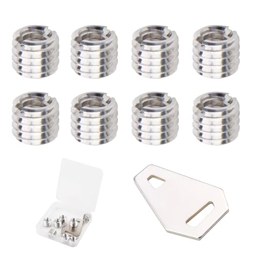 3/8" to 1/4" Tripod Screw Adapter, Bushing Convert Screw Adapter with Coin Reviser and Box 1/4" to 3/8" Camera Reducer Bushing for Tripod Monopod Ball Head Video Light Stand DSLR SLR Cameras Mount