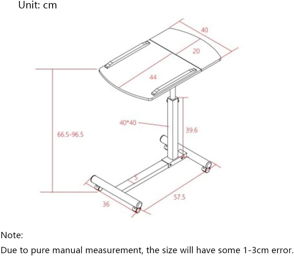 Table de lit à roulettes et réglable pour ordinateur portable