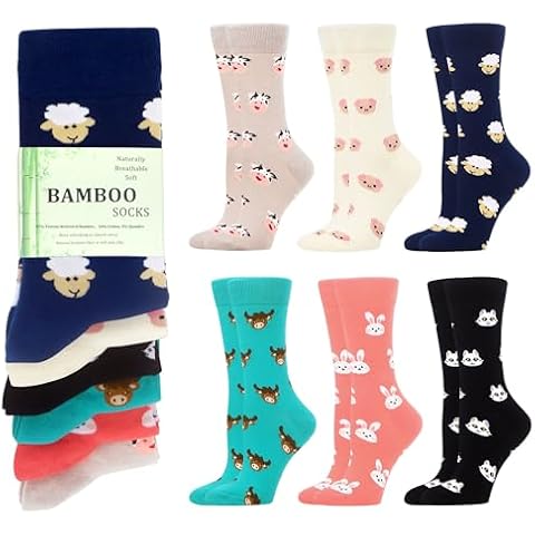 WeciBor Women's Bamboo Breathable Crew Socks Cover