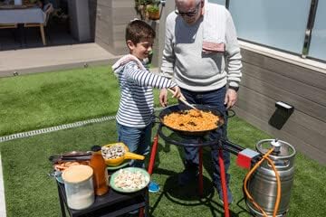 Alises Paella Főzőkészlet 46cm Zománcozott Serpenyővel, Gázégővel és Állvánnyal