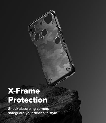 Image of Ringke Fusion-X Compatible with Nothing Phone (3) Case Back Cover Transparent Hard Back Soft Flexible TPU Bumper Scratch Resistant Shockproof Protection - Camo Black