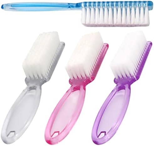 Nail Brush for Cleaning Fingernails, Handle Grip Nail Brushes Fingernail Brush for Cleaning Nail Scrub Brush Toes and Nails Scrubber for Women Men Kids 4 Pack