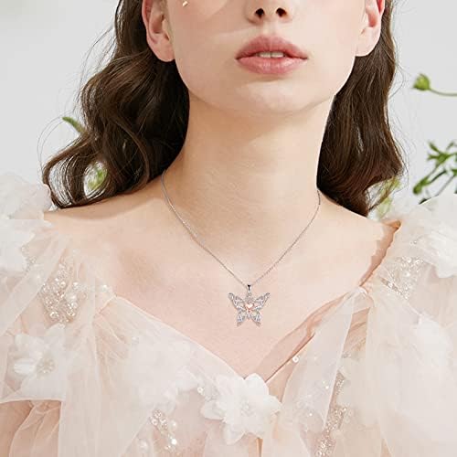YFN Butterfly Necklace Sterling Silver Celtic Claddagh Pendant Irish Jewelry Gifts for Women Girls