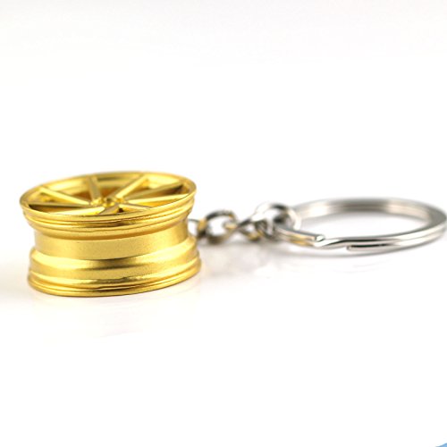 Image of maycom Creative Hot Auto Part Model Wheel Rim Tyre Keychain Keyring Key Chain Ring Keyfob (Golden)