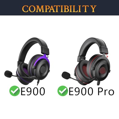 Almohadillas para auriculares SOULWIT de repuesto para EKSA E900 y E900 Pro, cojines con tela de malla duradera y espuma aislante de ruido - Negro miniatura 2