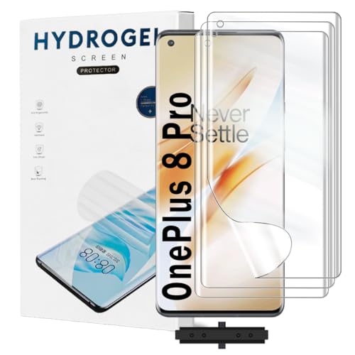 Yxiuumo 3-Pack Hydrogel Screen Protector for OnePlus 8 Pro (Not Glass) - HD Clear, Anti-Bubble, Self-Healing
