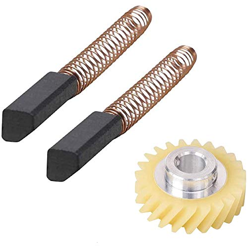 CTRLZS W10112253 9706416 Motor Brush W10380496 4162897 Mixer Worm Drive Gear for Stand & A Pair of Motor Brushes