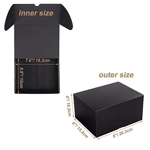 Image of ZBEIVAN 8x6x4 Black Small Shipping Boxes, 20 Packs Corrugated Cardboard Mailer Boxes for Packaging Small Business Mailing Gifts Wrap Boxes with Lids