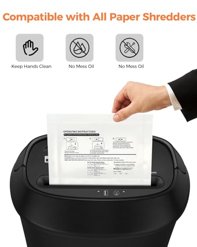 Vidateco Ölpapier für Aktenvernichter, 24 Blatt Ölblätter für die Wartung des Schredders