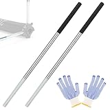 BOODVON 2 Pcs Winding Bars for Garage Door Torsion Spring with Non-Slip Rubber Handle, Zinc Steel Winding Rods Garage Door Hardware for Adjusting or Replacing Garage Door Tension Springs, Black