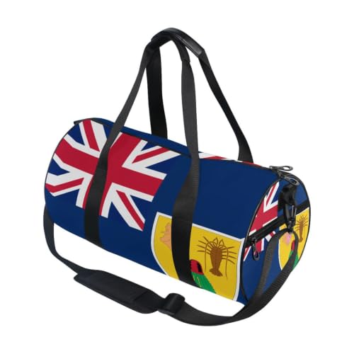 Bolsa de deporte redonda con bandera de las Islas Turcas y Caicos para gimnasio y viajes