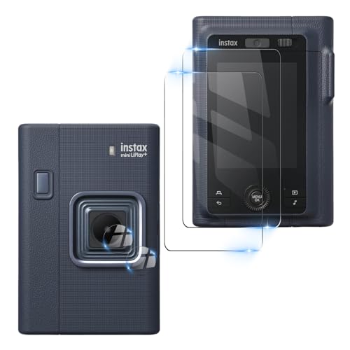 �y2+2���Z�b�g�zFor instax mini LiPlay PLUS �t�B���� �t�B���� (2��) + �����Y�ی�t�B���� (2��) �����K���X�t�B���� �y2025�V�o��z = ����0.3mm 2.5D �d�x9H �S�ʕی� �ώw�� ������ �����ߗ� ��