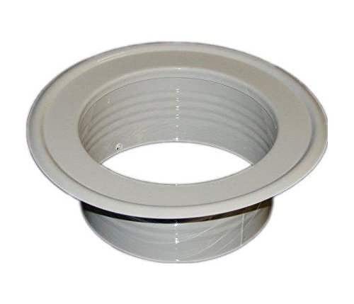 Metal Ventilation Ducting Pipe Wall Plate Spigot White 180mm Diameter
