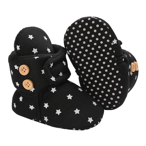 Kfnire Chaussons Bébé Fille Garçon Bottes Chaussures à Chaussettes Polaire Bottines Fourrées Chaussures Premier Pas Bébé, L04 Noir, 6-12Mois