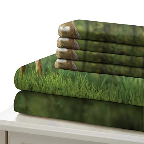 Cerf impression 3D parure de lit microfibre douce avec housse de couette ado - 6