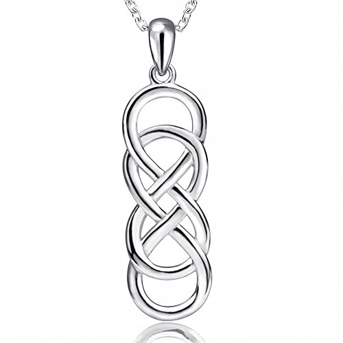 APOTIE Sterling Silver Celtic Infinity Necklace - Infinite Pendant Eternal Jewelry Gifts for Women Girlfriend Wife