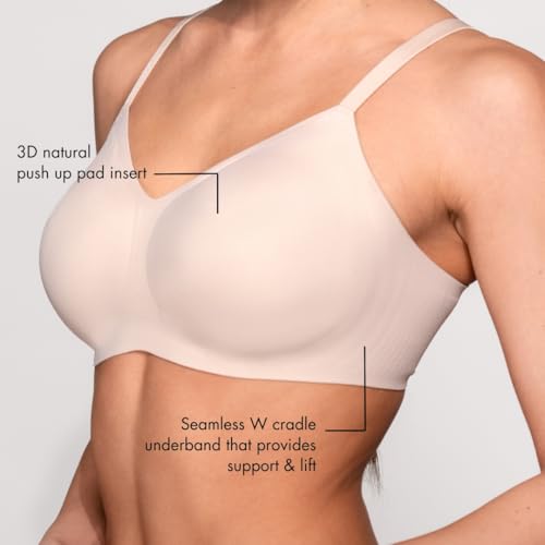 Image of Floatley to The T-Shirt Wireless Push Up Lift Bra for Women, Soft Silky Everyday Comfort Bra with Removable Pads
