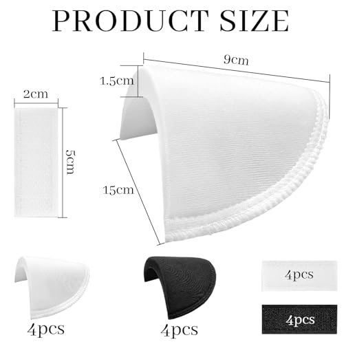Miniatura 2 de 4 Pares De Hombreras De Espuma, Hombreras Desmontables De 1.5cm De Grosor, Hombrera Mujer Para Hombre Y, Funcionan Con Trajes, Chaquetas Abrigos Camisas Diy Camisas Hechas A Mano Negro,Blanco