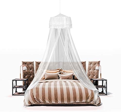 Toyvian Bed Canopy Glow in The Dark,Hanging Large Bed Tent Canopy for Kids Bedroom Tent with Stars Lights Ideal Bedroom Mosquito Net