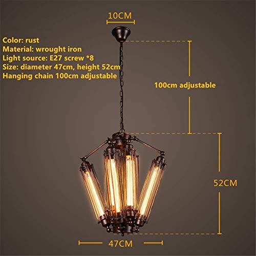 Chandelier Pendant Light Fixture Industrial Retro LOFT Steampunk Flute Lamp Tube Shape Design 8 Heads Rusty Color Wrought Iron Ceiling Lighting E27 Fixture Diameter 18.5 Inch for Bar Cafe Living Room steampunk buy now online Chandelier Pendant Light Fixture Industrial Retro LOFT Steampunk Flute Lamp Tube Shape Design 8 Heads Rusty Color Wrought Iron Ceiling Lighting E27 Fixture Diameter 18.5 Inch for Bar Cafe Living Room steampunk buy now online