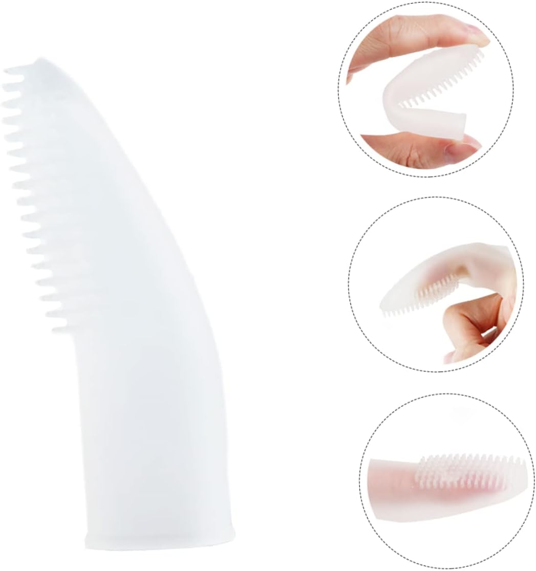 balacoo 4pcs Dog and Cat Dental Care Finger Toothbrush Shorter Brushing Safe for Pet Teeth Gums