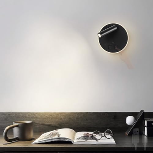 Luz de pared para escaleras con diseño moderno redondo ideal para lectura nocturna