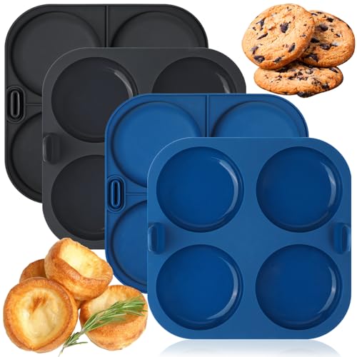 Webake Nonstick Silicone Yorkshire Pudding Pan Set of 4