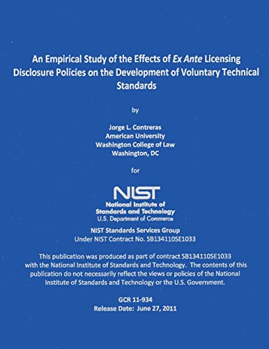 An Empirical Study of the Effects of Ex Ante Licensing Disclosure Policies of the Development of Voluntary Technical Standards
