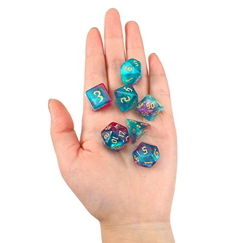 Image of Resin Dice Set Translucent Colors Polyhedral Dice with Dice Box and Organza Bag D6 Dice Set Giant D20 Dice for Dragons Role Play Games and Table Games