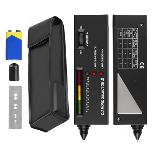 Probador Electrónico de Diamantes Diamond Selector II V2 Portátil con Indicador LED de Batería y Señal Acústica