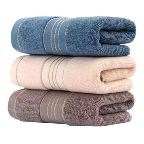 HAPINARY Toallas de Baño de Algodón 3 Unidades, Absorbentes y Suaves, Ideales para Limpieza Diaria Hogar y Gimnasio Color Aleatorio