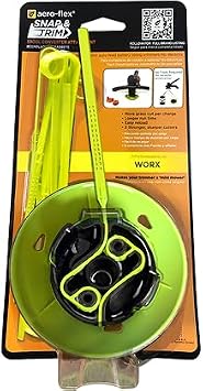 Aero-Flex Snap & Trim Trimmer Head Replacement with 16 Flexible Blades, Ground Control Glider, Compatible with Worx Auto-Feed String Trimmers, Made in USA
