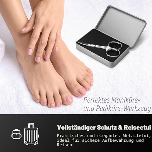 BEZOX Nagelschere - Professionelle Zehennagel und Fingernagel schere Gebogene für harte oder dicke Nägel - Zehennagelschere mit scharfer gebogener Klinge und polierender Edelstahloberfläche